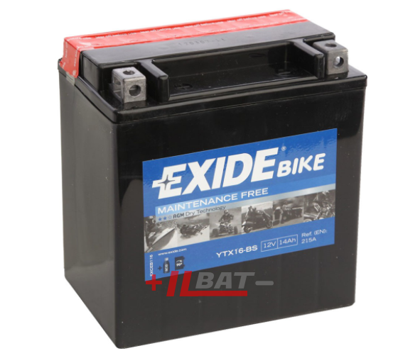 Exide Bike AGM 12V 14Ah 215A ETX16-BS